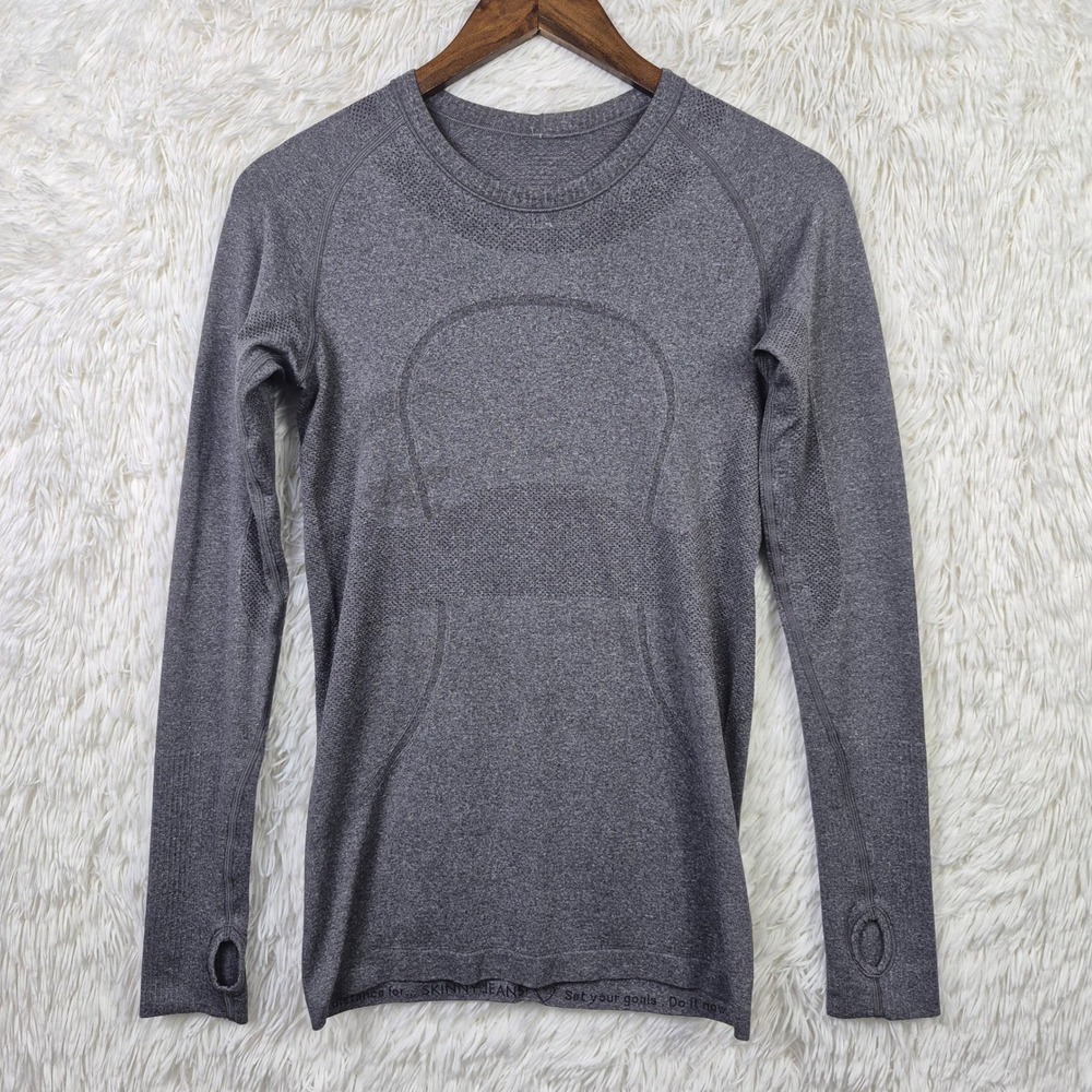 Lululemon Swiftly Tech Long‎ Sleeve Crew 2.0 Grey Size 6 Running Top